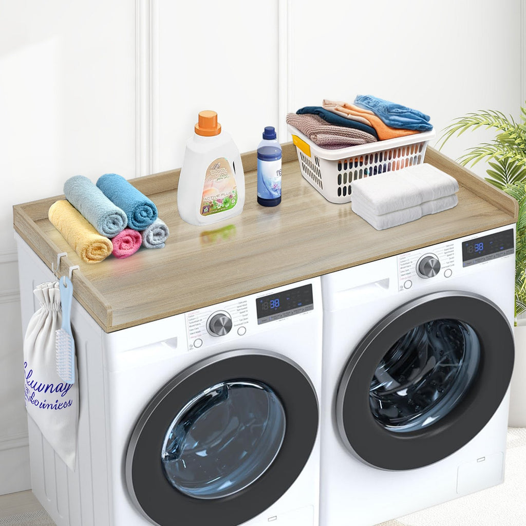 Royxen Laundry Countertop Solid Wood, Countertop For All Front-Loaded Washing Machine And Dryer, Extra Room For Laundry Room, Oak