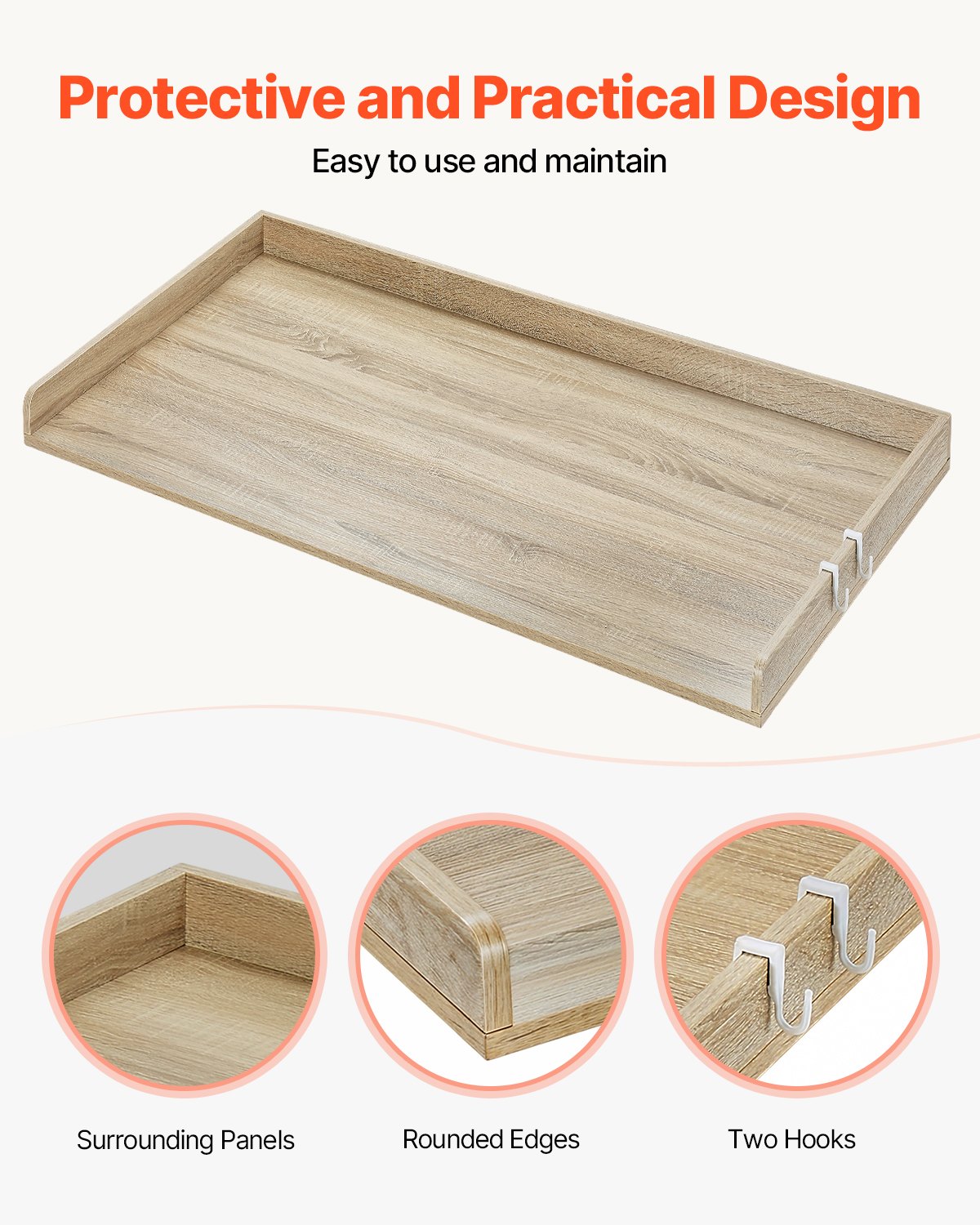 Royxen Laundry Countertop Solid Wood, Countertop For All Front-Loaded Washing Machine And Dryer, Extra Room For Laundry Room, Oak