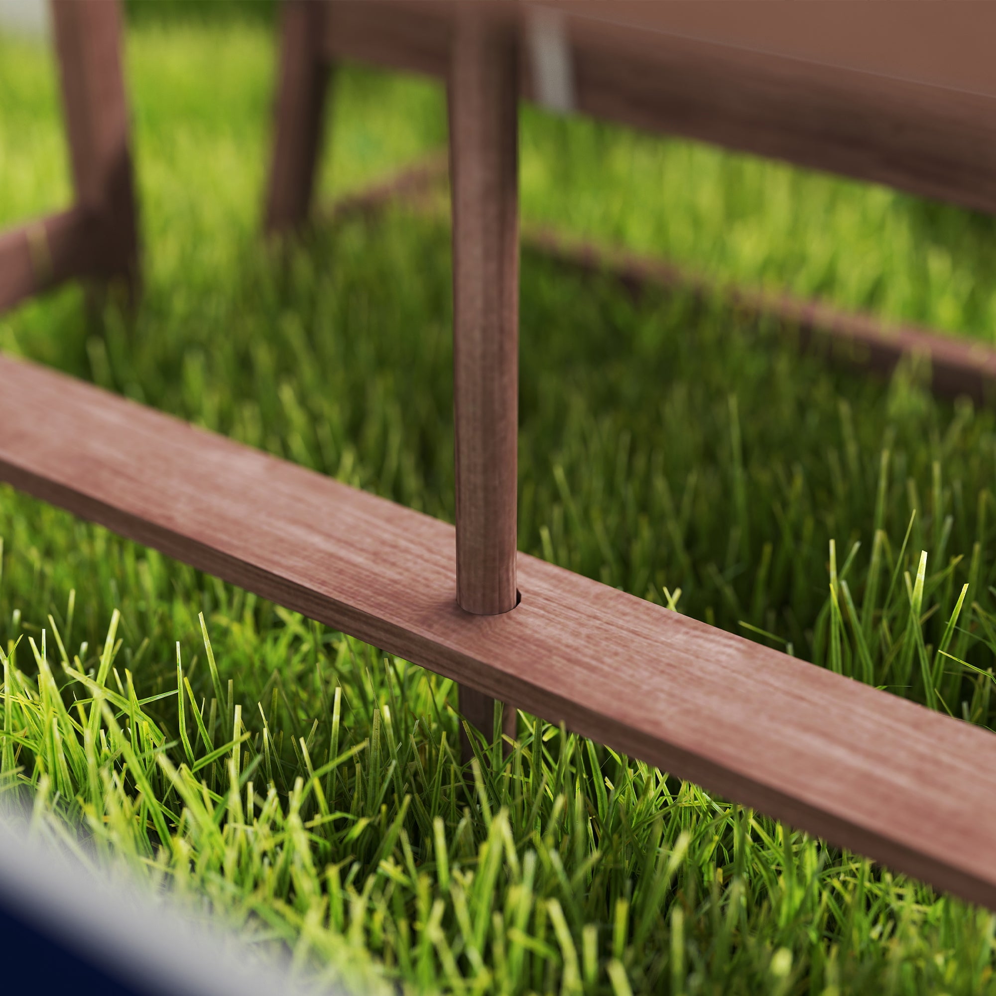 Outdoor Wooden Kids Picnic Table & Bench Set with Cushions and Umbrella, for Patio, Garden, Navy Blue